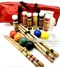 R005 - SPORTCRAFT - 6 PLAYER - CROQUET SET w/ STORAGE BAG - Used