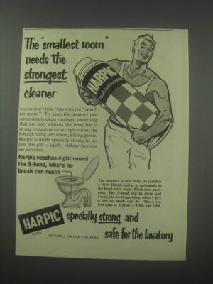 1954 Harpic Lavatory Cleanser Advertisement