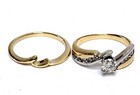 14k yellow white gold .72ct SI3-I1 J diamond round engagement wedding ring 7.5g — photo 8
