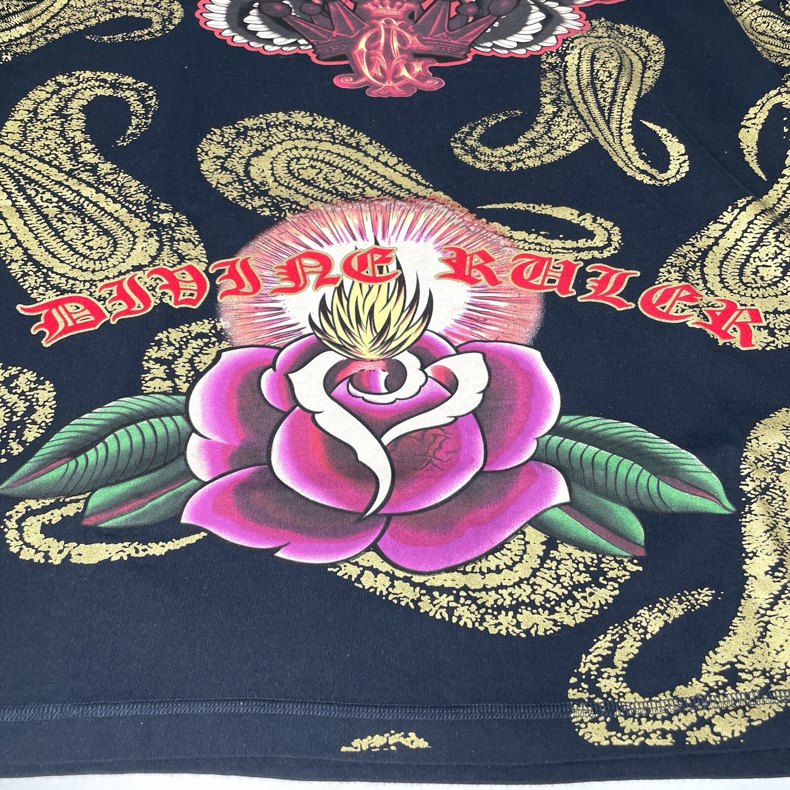 Christian Audigier Los Angeles Divine Ruler Polo  Shirt Black Graphic Print XXL image 7