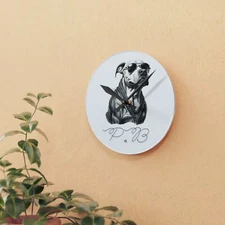 Pitbull Perfection Unleashed,Acrylic Wall Clock