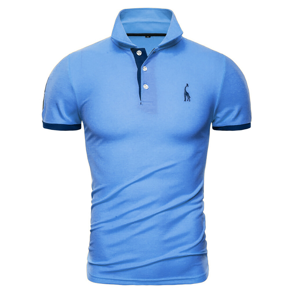 New Mens Polo Shirt T-Shirt Top Short Sleeve Contrast Colours S M L XL ...