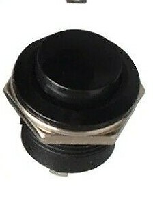 Black Momentary Push Button Switch – 12v 5A Screen Wash Horn Kit / Classic Car - Picture 3 of 3
