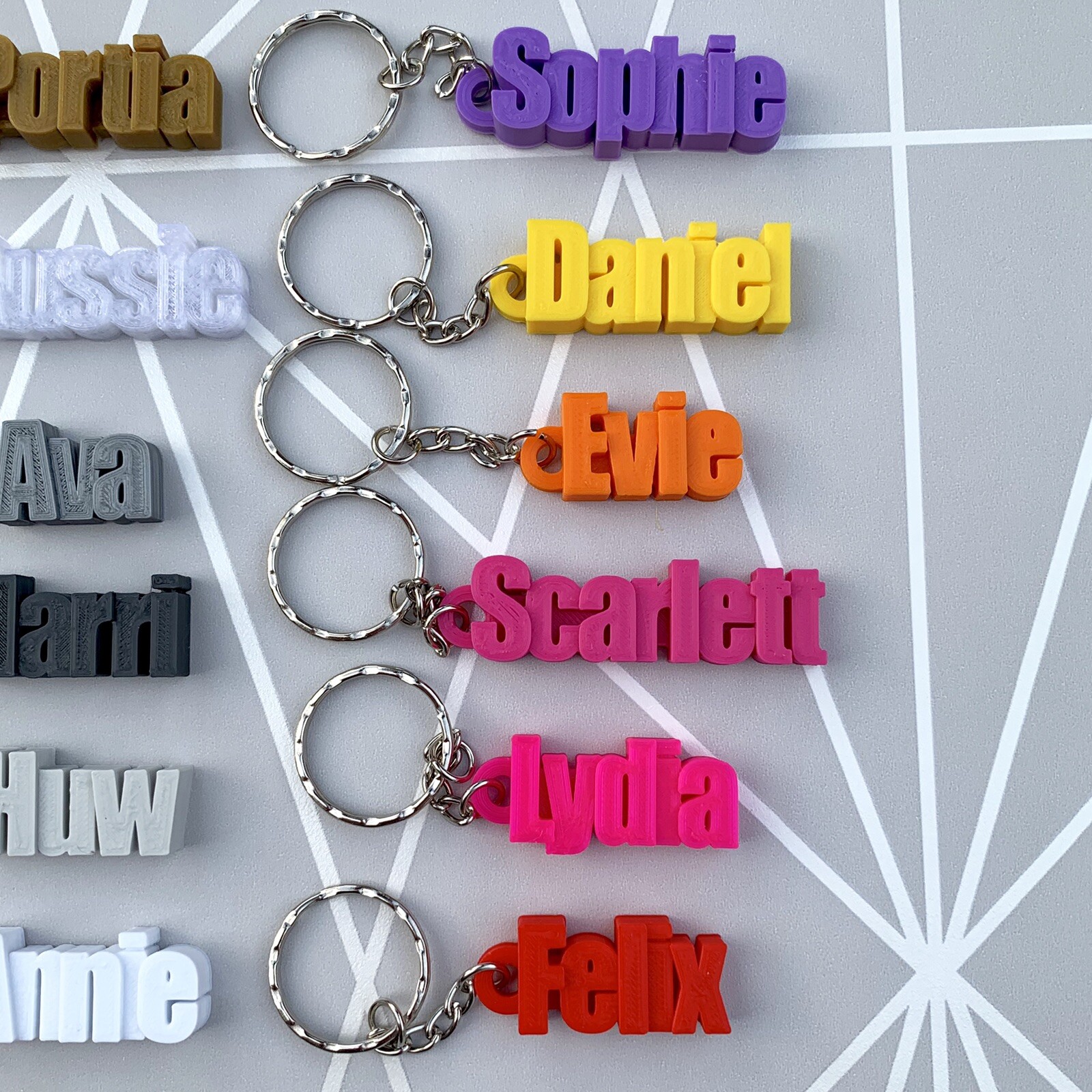 Personalisierten Schlüsselring – Mit Namen, 3D-gedruckt, Als Partygeschenk Personalisierten Schlüsselring – Mit Namen, 3D-gedruckt, Als Partygeschenk