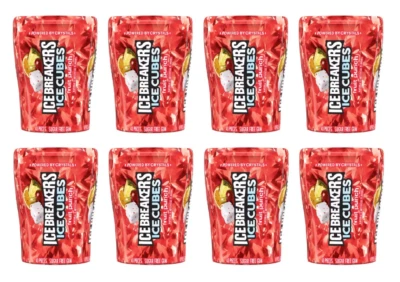 ICE BREAKERS Ice Cubes Fruit Punch Flavored, Sugar Free Gum (Pack of 8) On Sale!