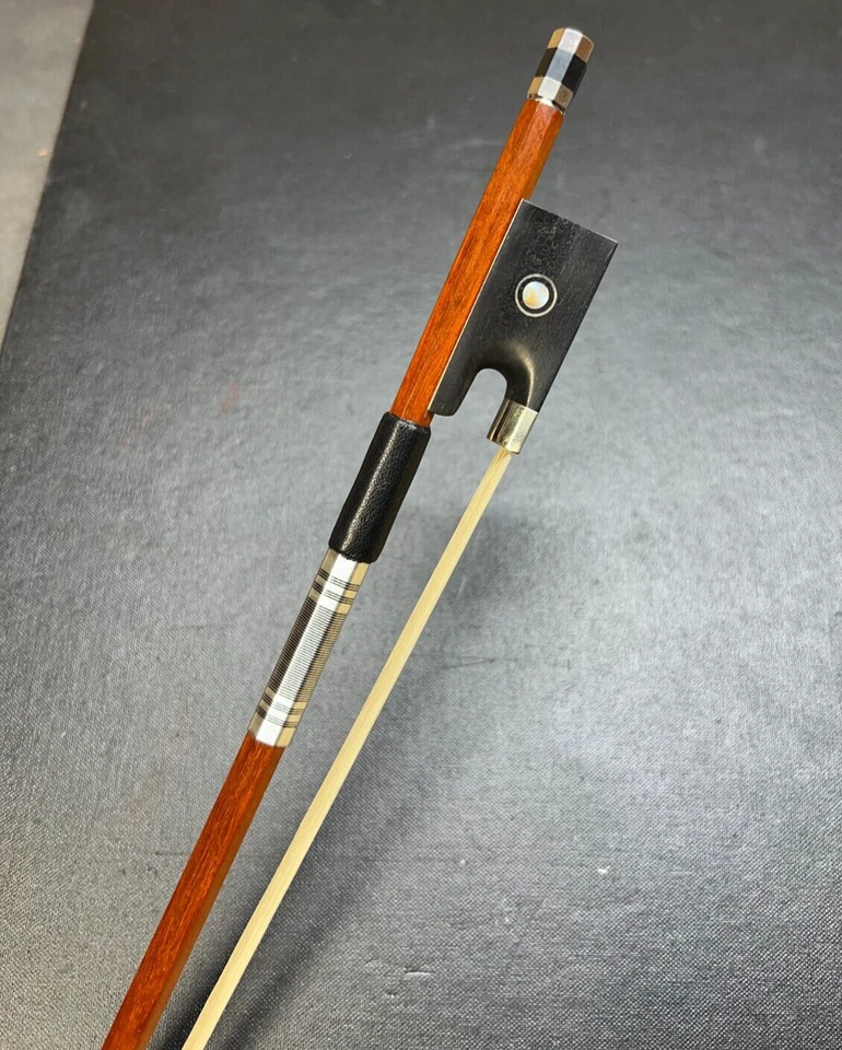 1/4 Violin Bow 1/4 Brazilwood stick Ebony Frog Straight - Image 3 of 4