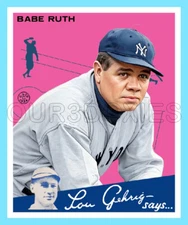 Babe Ruth Custom Made Art Card New York Yankees 34-G-BR-1
