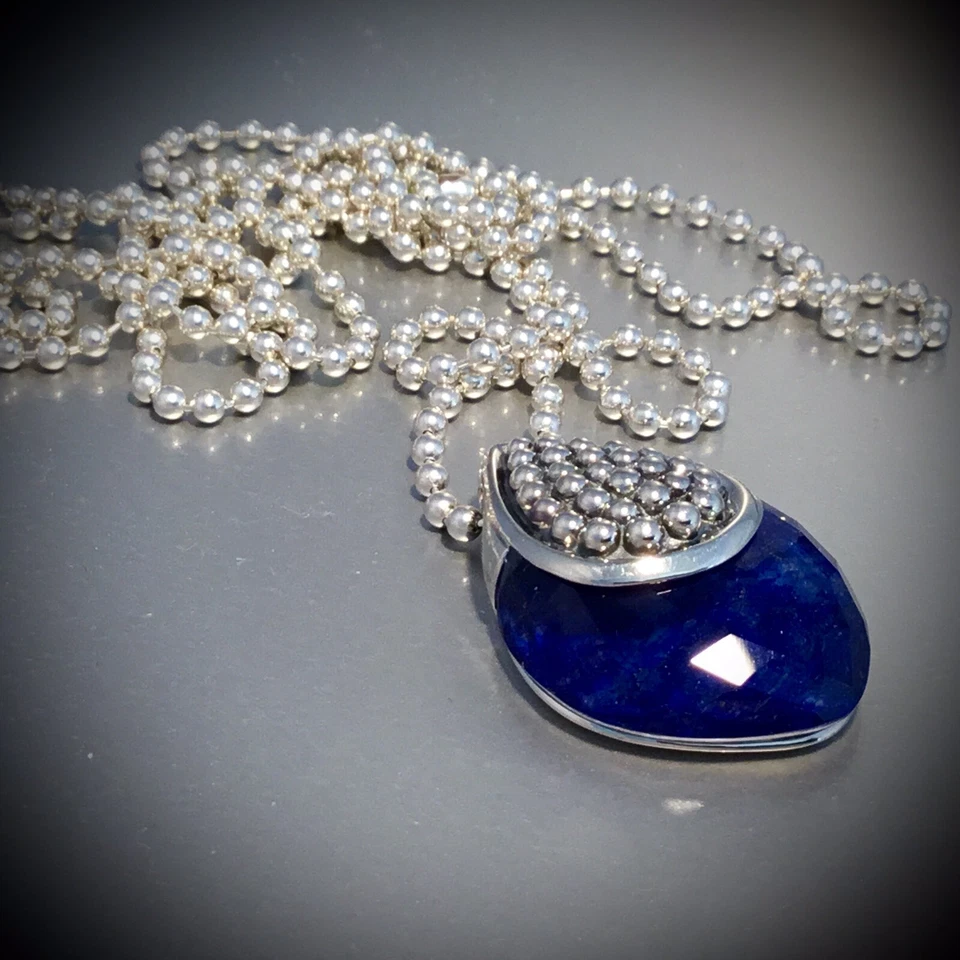 ЛАГОС серебро майя лазурит двойной ожерелье новый с Ярлыками лот - Изображение 3 из 4