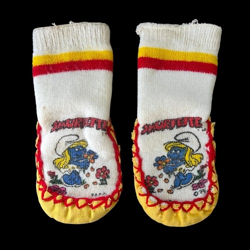 Peyo Vintage 80s Smurfette Slipper Socks Smurfs sz 3-4