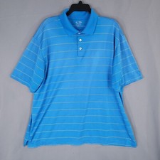 Champion Men's Golf Polo Shirt Short Sleeve Blue White Stripe Size XL