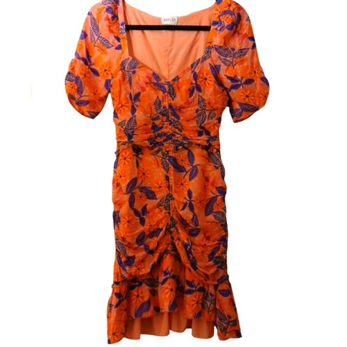Saylor Anthropologie Joelene Pink Spring Floral Ruffle Girly SOLD OUT Dress XS