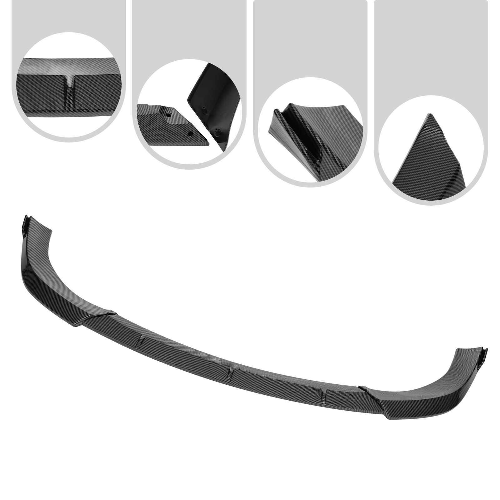 Front Bumper Lip Spoiler Set W/ Screws Fit for 2017-2021 Jeep Grand Cherokee SRT