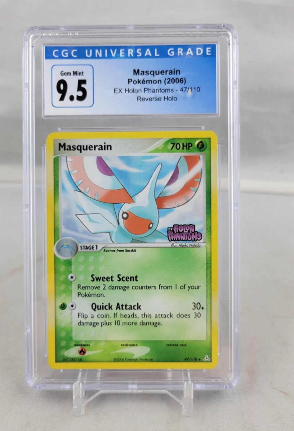 2006 Pokemon EX Holon Phantoms Masquerain Reverse Holo 47/110 CGC 9.5
