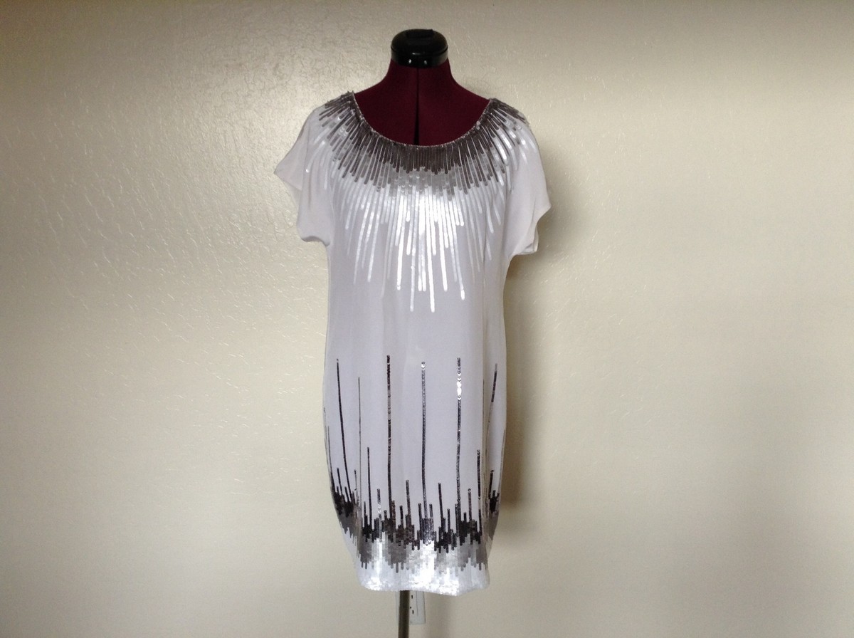 bcbg max azria white sequin dress White Bcbgmaxazria Sequin Dress for Sale up to 90% Off: Poshmark