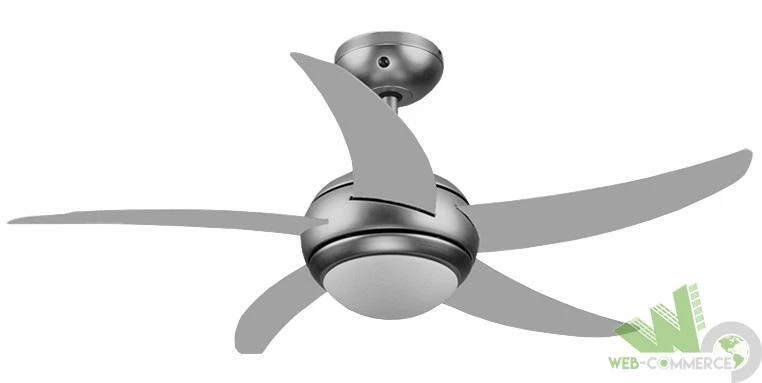 VENTILATORE PALE Ø 130 CM A SOFFITTO ARGENTO TELECOMANDO LAMPADARIO LUCE E27 65W - Immagine 2 di 2