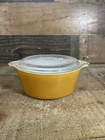 Pyrex #472 Solid Bright Orange 1 1/2 Pint Round Casserole Dish w/ Lid