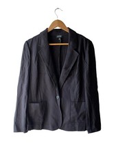 Jones New York Size M Black Unstructured Lightweight Blazer Jacket - New