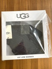 NEW WOMEN'S UGG SHIMMER CABLE KNIT POM BEANIE HAT AND ARM WARMERS BLACK METALLIC