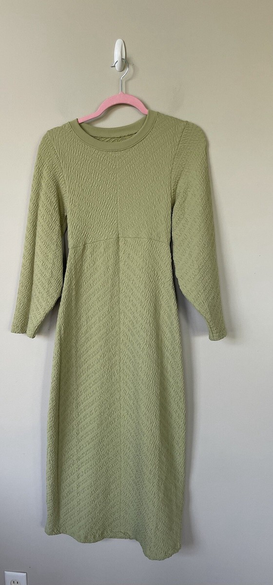 Free People Midi Sweater Dress Gabby Seamless Green Stretchy Fall Sz XS/S  New | eBay