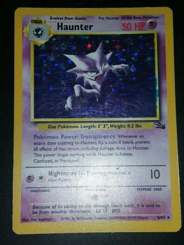 Haunter Fossil 6/62 Blue Stain Error Misprint Holo Pokemon Haunter Fossil 6/62 Blue Stain Error Misprint Holo Pokemon