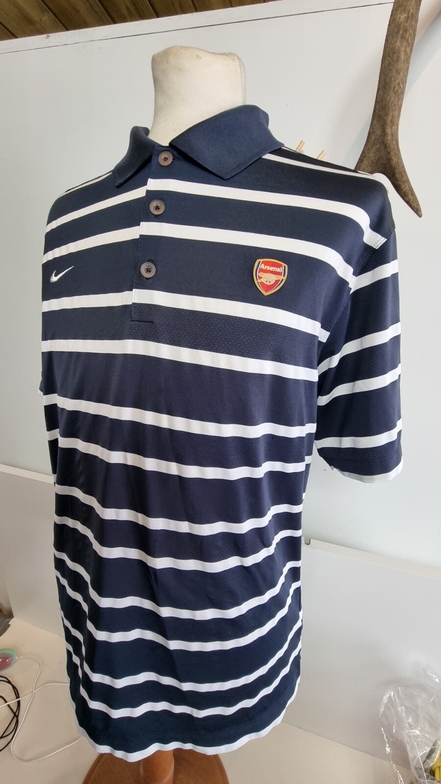 Nike Dri Fit Polo Shirt Arsenal Football Gunners Quick Dri Smart UK Mens Med image 5