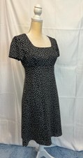 NWT $80 Ann Taylor Black White Polka Dot Square Neck Dress Formal Casual Sz 4