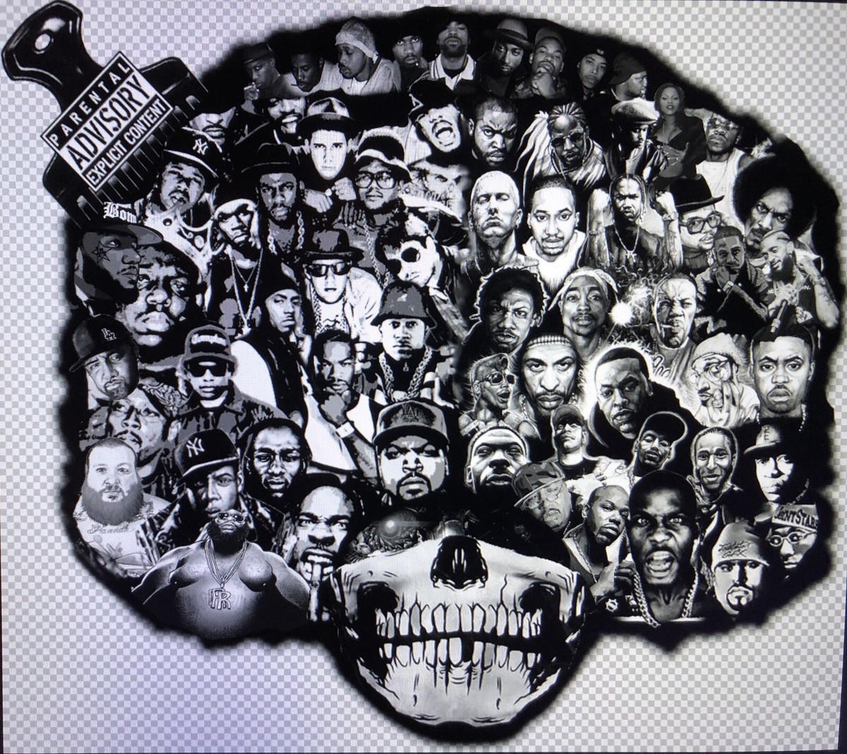 ☆AZ☆ Hiphop 90s Vintage Sticker 15 90's Rap Logo Sticker Pack - Clear, Holographic, or White