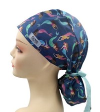 Ocean Sea Life Ponytail Scrub Cap Doctor Theatre Nurse Hospital Anaesthetist