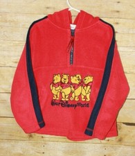 Walt Disney World Kids Winnie The Pooh Fleece Quarter Zip Hood Kid's Size XS