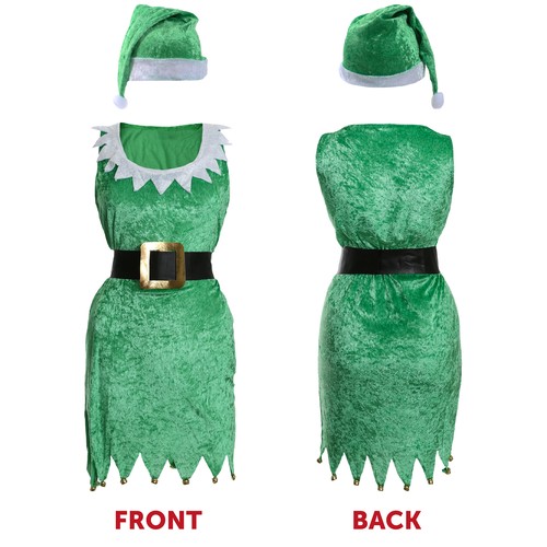 SEXY ELF COSTUME LADIES CHRISTMAS FANCY DRESS ADULT WOMENS XMAS PARTY OUTFIT - Picture 5 of 6