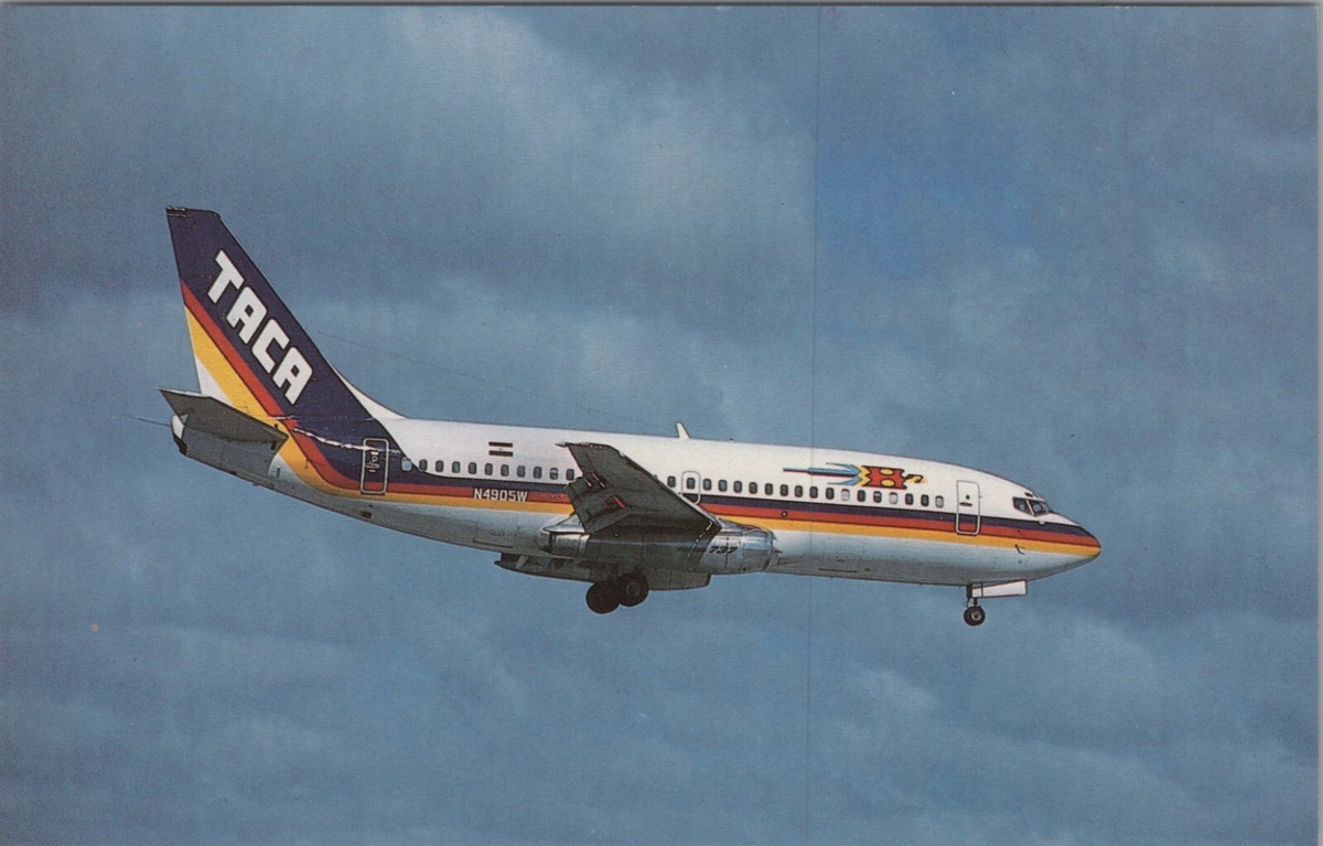 TACA Airlines Boeing 737 B737 In-Flight UNP Postcard