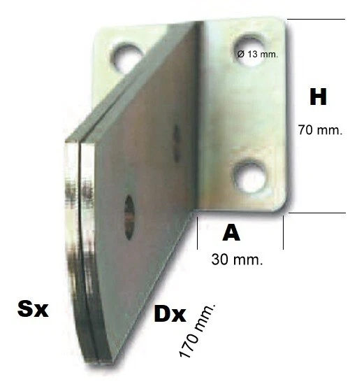 Staffa inclinata per pensiline e travi, supporto inclinato 15°/25° per legno - Immagine 2 di 4