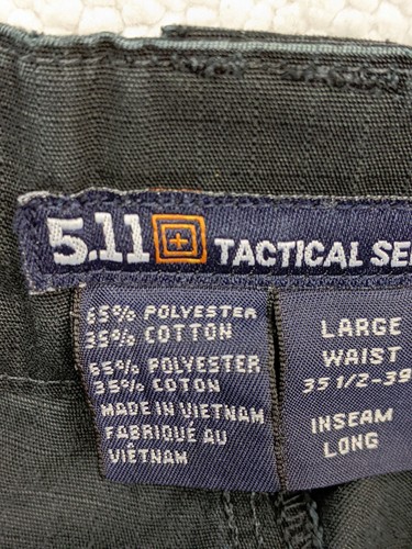 5.11 Tactical Pants Mens 35-39x34 Elastic Waist Black Poly Rip Stop Cargo - Picture 6 of 13
