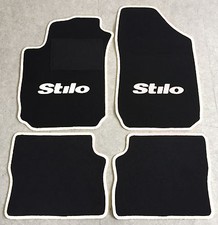 Autoteppich Fußmatten für Fiat Stilo 2001'-2007' schwarz weiss 4teilig Neuware