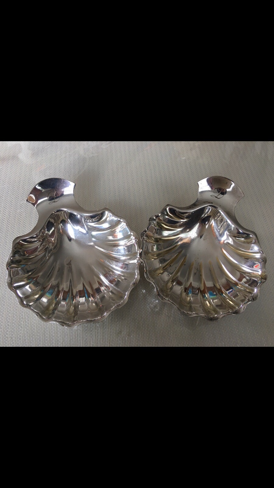 Meriden B Company, #3, Silver Soldered, 2 Scallop Shells,Monagrammed ...
