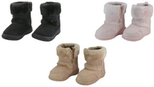 Baby Toddler Snow Boots Faux Fur Lining Zipper Winter Booties For Kids