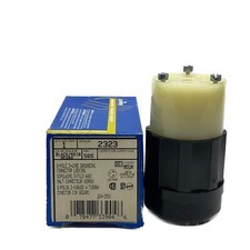 Leviton 20A 250V 2-Pole 3-Wire Grounding Connector Locking Plug 2323