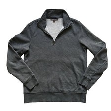 Michael Kors Men's Size M Gray Long-Sleeve Logo Quarter-Zip Pullover Sweater