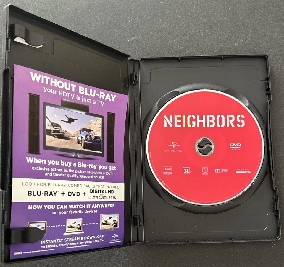 Neighbors Comedy DVD Seth Rogen Zac Efron (Universal 2013 Used) Foto 4 de 4