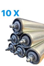 10x Tragrolle aus verzinktem - Stahl, Rollbahnen Außengewinde ø 50 x 1,5 mm M8