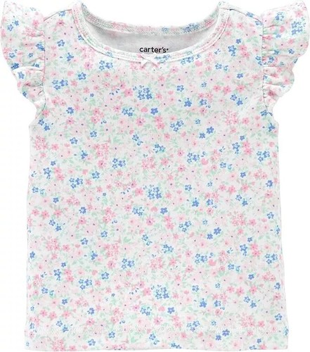 Baby Girls' 2-Piece Floral Tee & Cat Shortalls Set 3M-12M - Picture 4 of 13
