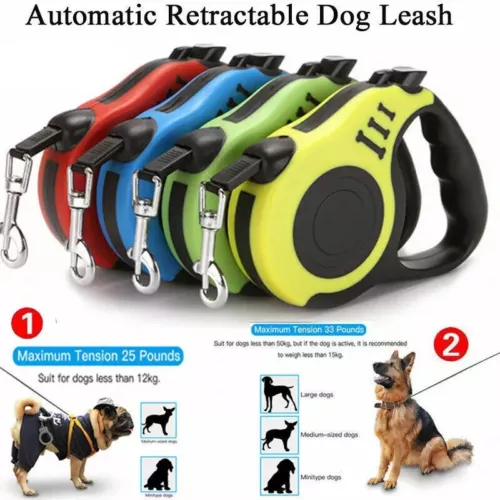 16.5FT Automatic Retractable Dog Leash Pet Collar Automatic Walking Lead Free US - Picture 1 of 36