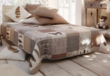 Tagesdecke Patchwork Wendedecke Natur Feder Schmetterling Romantik 210x140 cm