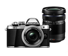 USED OLYMPUS OM-D E-M10 Mark II EZ double zoom kit 14-42mm,40-150mm silver
