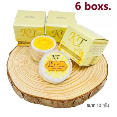6x10g. KT  Pearl Whitening Night Cream Reduce Anti Acne Dark Spots Melasma Soft