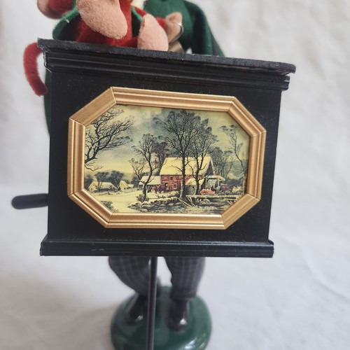 Byers Choice Carolers Organo Grinder Uomo Figurina 2000 Giacca Verde Scimmia COSÌ COM'È - Foto 3 di 21