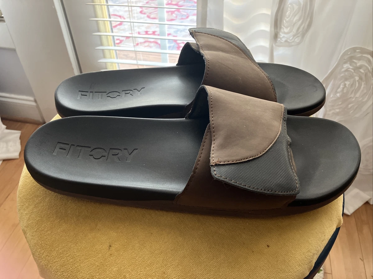 FITORY Mens Slides Sandals Size 14 Adjustable Cloudfoam Slippers with Arch Supt