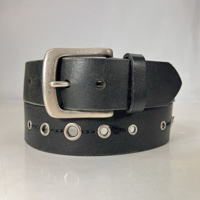 Levi's Grommet Studded & Laced Black Genuine Leather Belt - Men's Size 34
