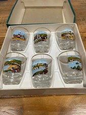 Vintage Isle Of Man 6 x tot glasses - boxed