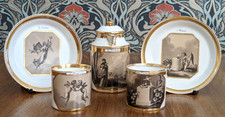 Royal Vienna 18th Century Neoclassical En Grisaille Cup Saucer Jug Set Porcelain